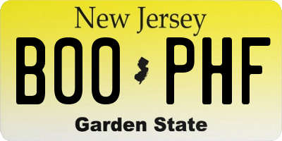 NJ license plate B00PHF
