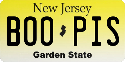 NJ license plate B00PIS