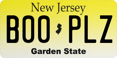 NJ license plate B00PLZ