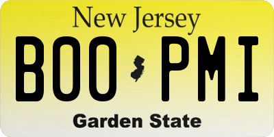 NJ license plate B00PMI