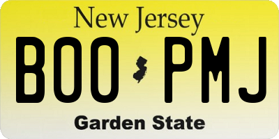 NJ license plate B00PMJ