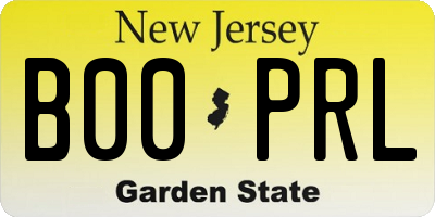 NJ license plate B00PRL