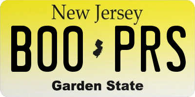 NJ license plate B00PRS
