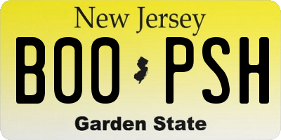 NJ license plate B00PSH