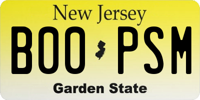NJ license plate B00PSM