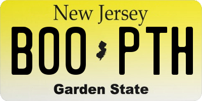 NJ license plate B00PTH