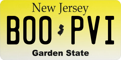 NJ license plate B00PVI