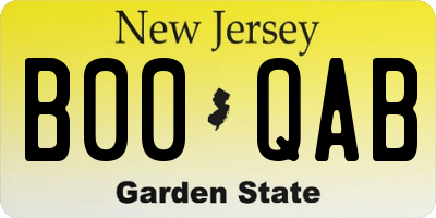 NJ license plate B00QAB
