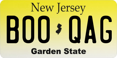 NJ license plate B00QAG