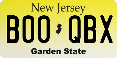 NJ license plate B00QBX