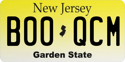 NJ license plate B00QCM