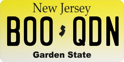 NJ license plate B00QDN