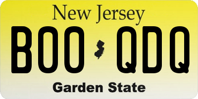 NJ license plate B00QDQ