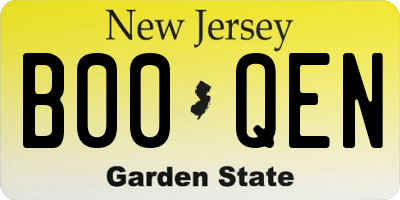 NJ license plate B00QEN