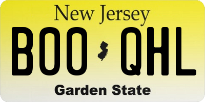 NJ license plate B00QHL