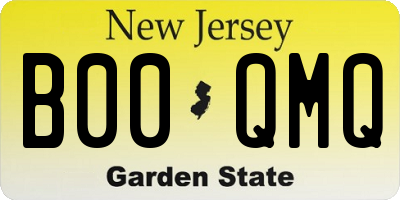 NJ license plate B00QMQ