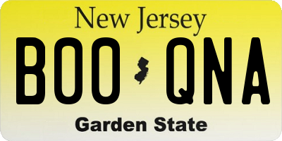 NJ license plate B00QNA