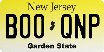NJ license plate B00QNP