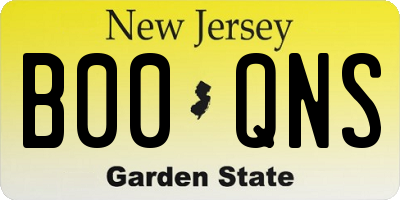 NJ license plate B00QNS
