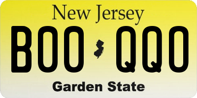 NJ license plate B00QQO