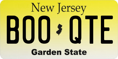 NJ license plate B00QTE