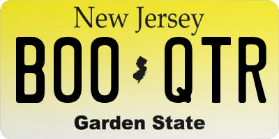NJ license plate B00QTR