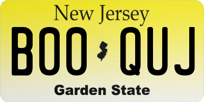 NJ license plate B00QUJ