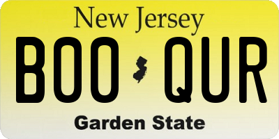 NJ license plate B00QUR