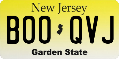 NJ license plate B00QVJ