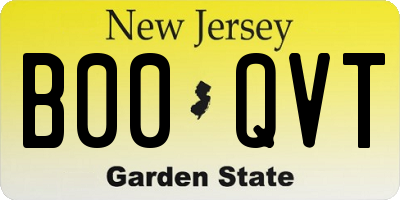 NJ license plate B00QVT
