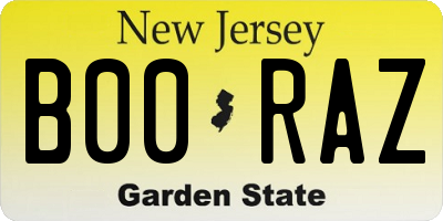 NJ license plate B00RAZ