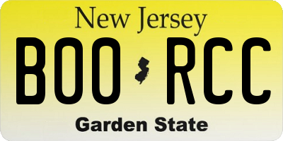 NJ license plate B00RCC