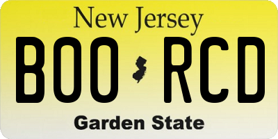 NJ license plate B00RCD