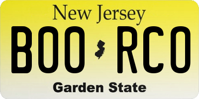 NJ license plate B00RCO