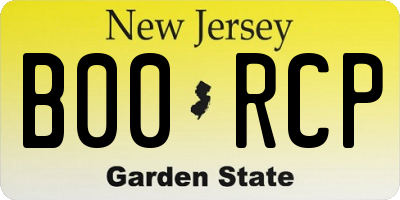 NJ license plate B00RCP