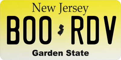 NJ license plate B00RDV