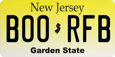 NJ license plate B00RFB