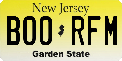 NJ license plate B00RFM