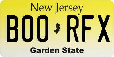 NJ license plate B00RFX