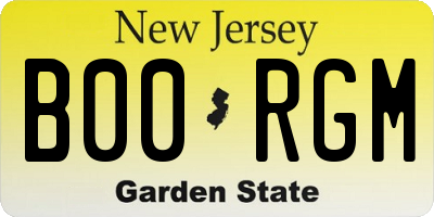 NJ license plate B00RGM
