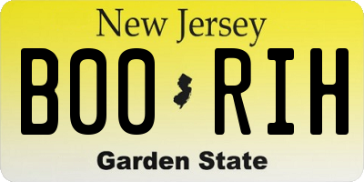 NJ license plate B00RIH