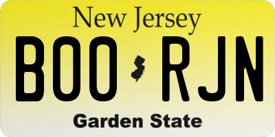 NJ license plate B00RJN