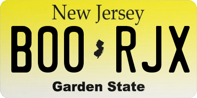 NJ license plate B00RJX