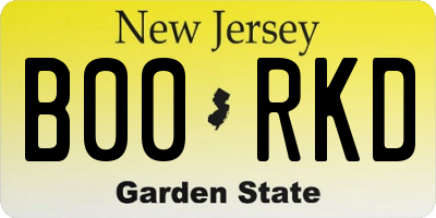 NJ license plate B00RKD