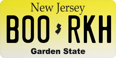 NJ license plate B00RKH