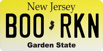 NJ license plate B00RKN