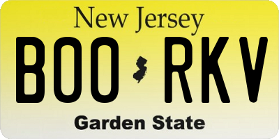 NJ license plate B00RKV