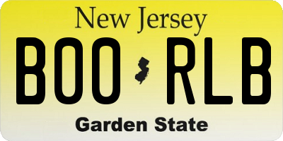 NJ license plate B00RLB