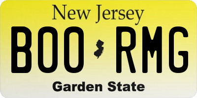 NJ license plate B00RMG
