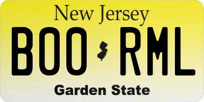 NJ license plate B00RML